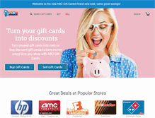Tablet Screenshot of abcgiftcards.com